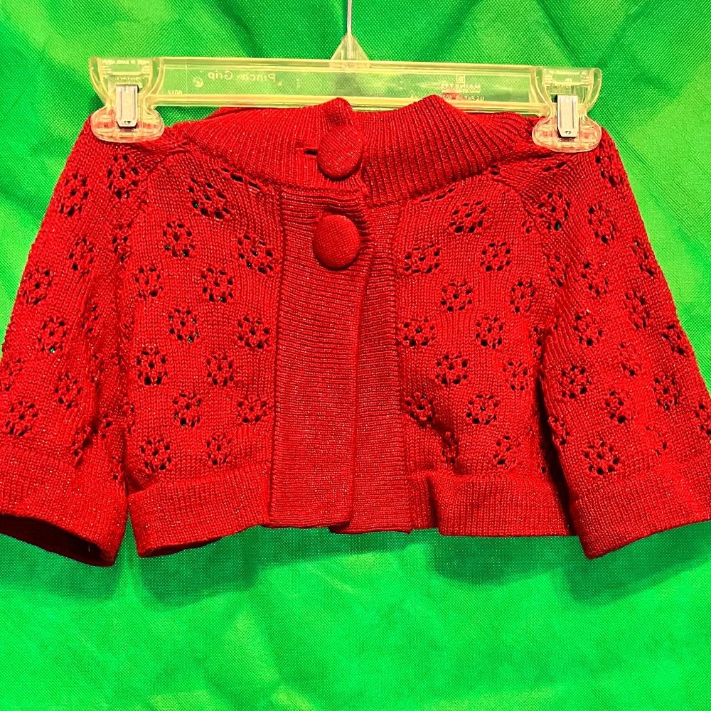 Girls Red Crochet Shrug